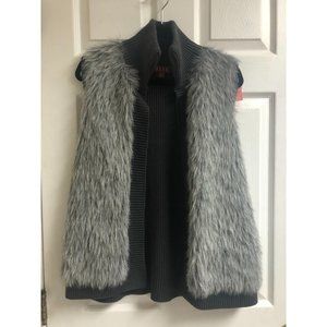 ELLE  XS FUR sleeveless charcoal grey vest